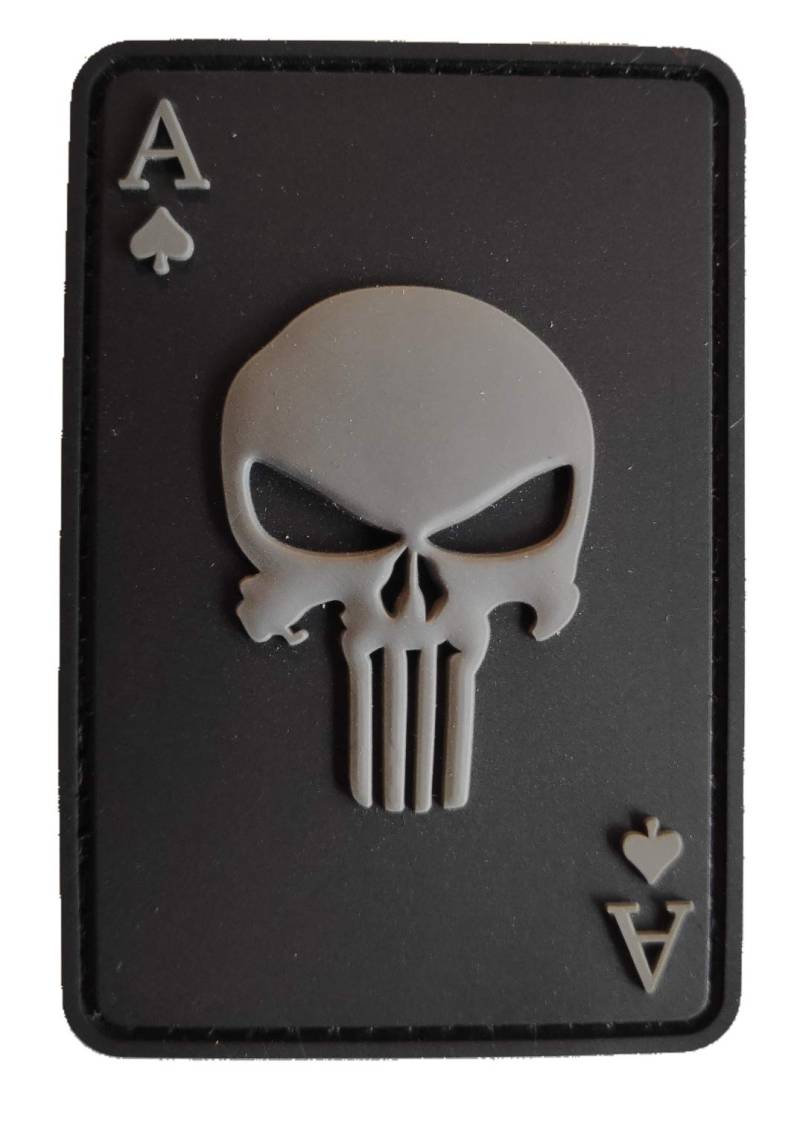 Titan One Europe - Death Card Ace of Spades Skull Totenkopf Klettband Taktisch Aufnäher (PVC) von Titan One Europe