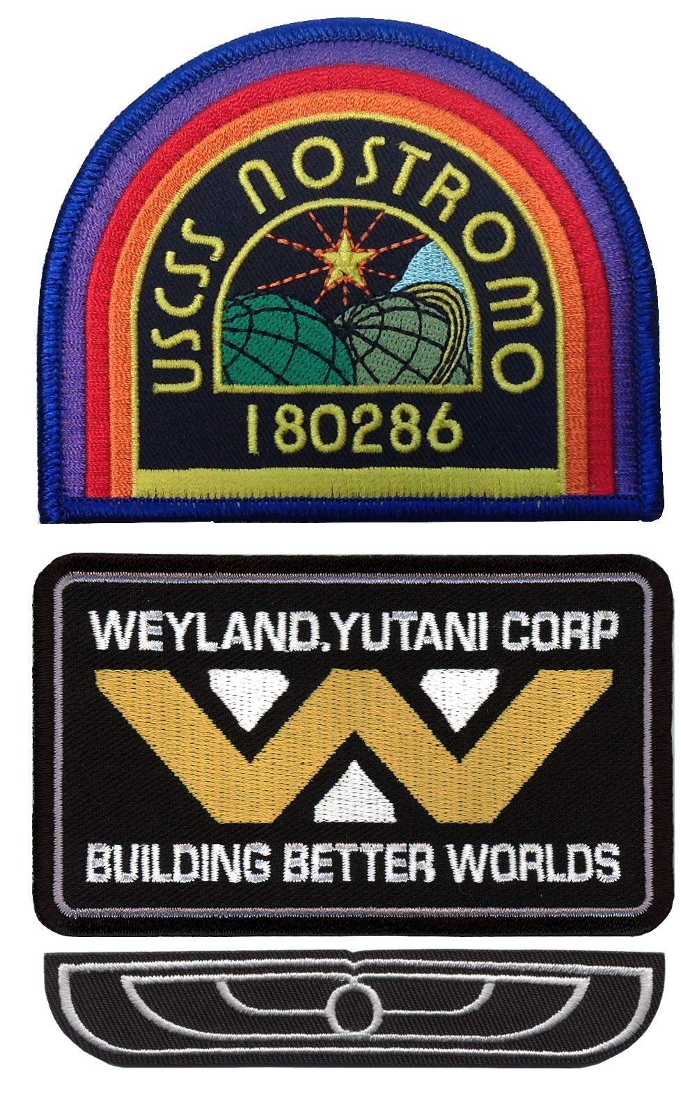 Titan One Europe - Set 3 Building Better Worlds Weyland Yutani Nostromo Spaceship Crew Uniform Alien Cosplay Patches Aufnäher Aufbügler von Titan One Europe