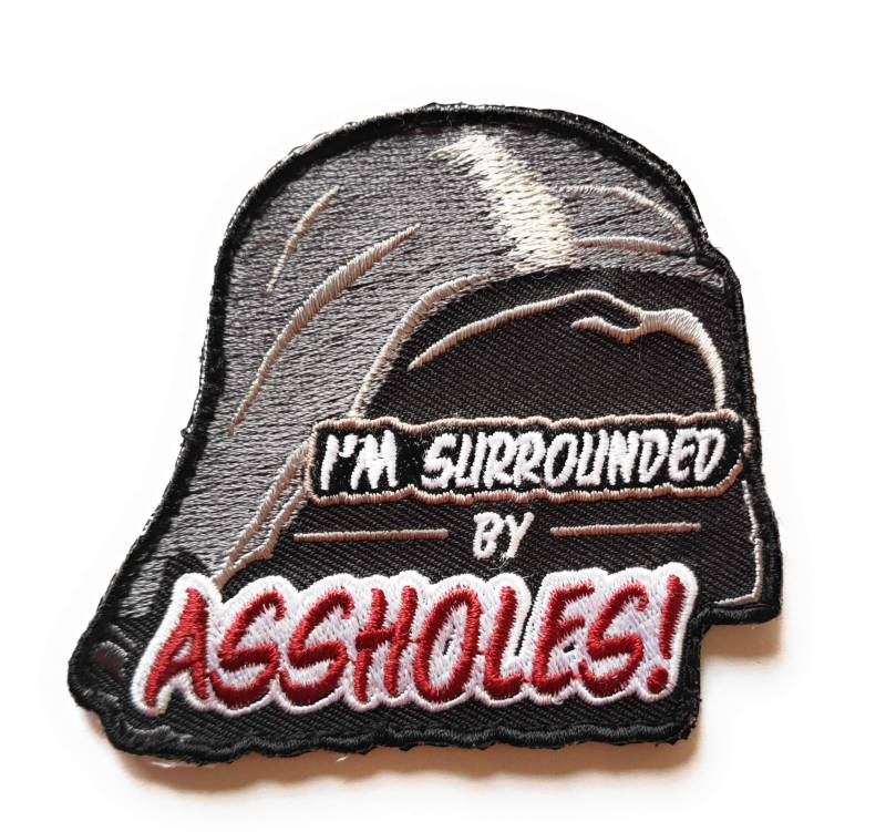 Titan One Europe - Surrounded by Assh*Les Space Balls Vader Funny Morale Gear Patch Motorrad Aufnäher Aufbügler von Titan One Europe