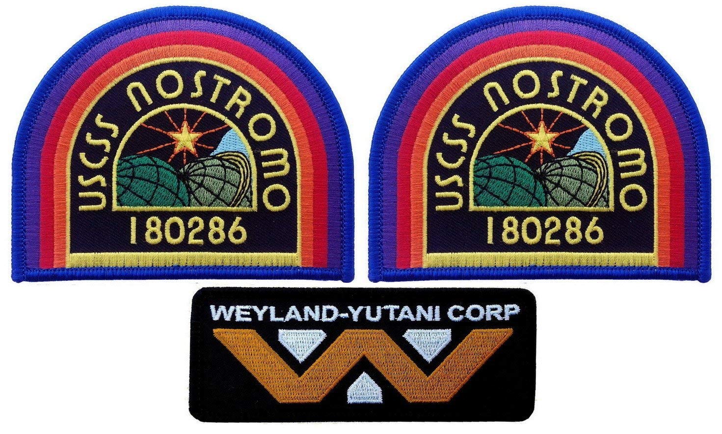 Titan One Europe USCSS Nostromo Weyland Yutani Corp Alien Movie Collector Uniform Cosplay Patch Set Conjunto 3 Parches Aufnäher Aufbügler Patch von Titan One Europe