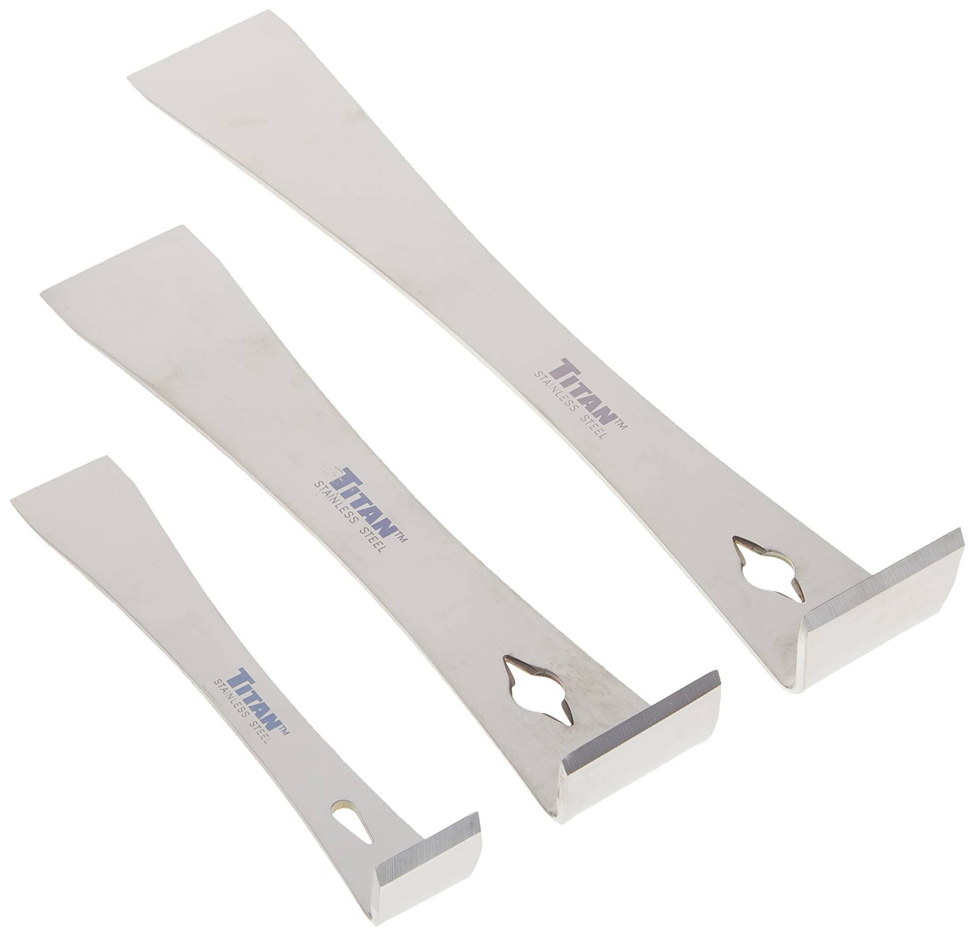 Titan 17007 3-teiliges Edelstahl-Hebelschaber-Set, Silber Titan 17007 3-teiliges Edelstahl-Hebelschaber-Set, Silber von Titan