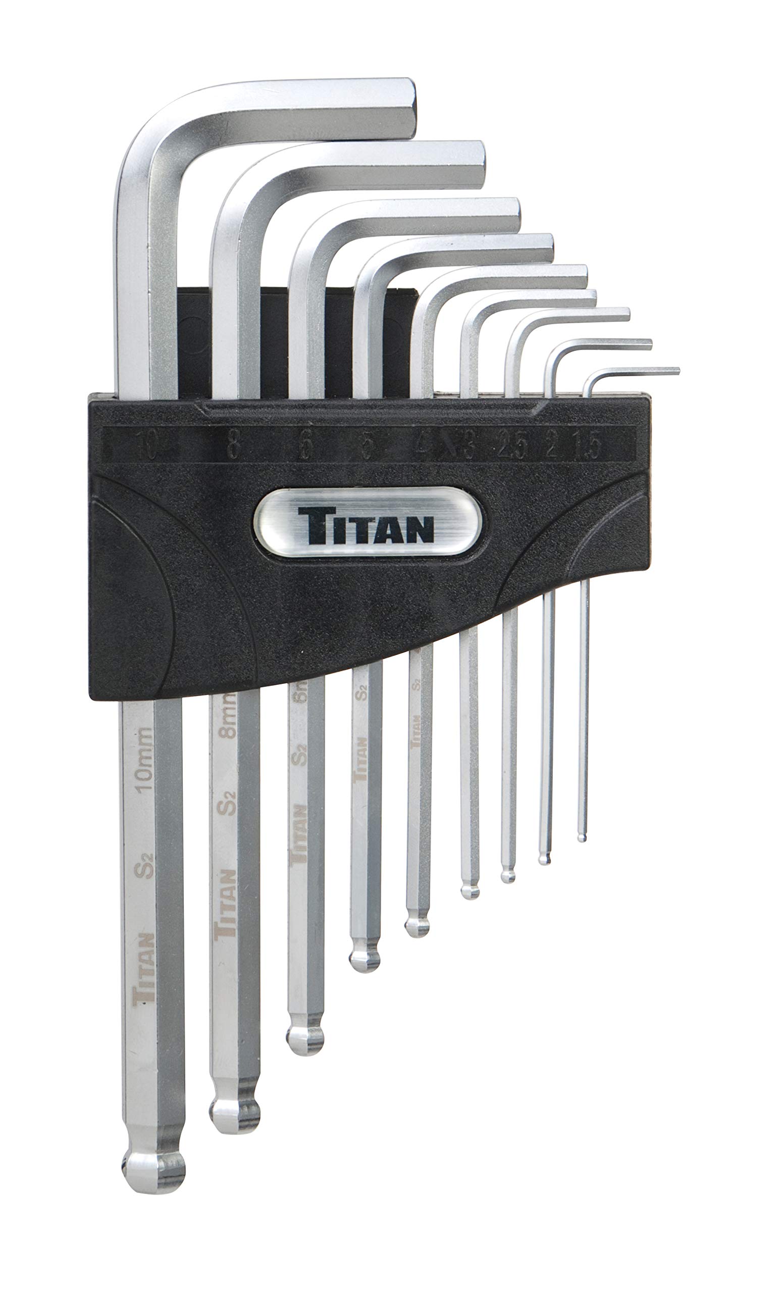 Titan TIT12736 9-teiliges metrisches Feststellkugel-Sechskantschlüssel-Set von Titan
