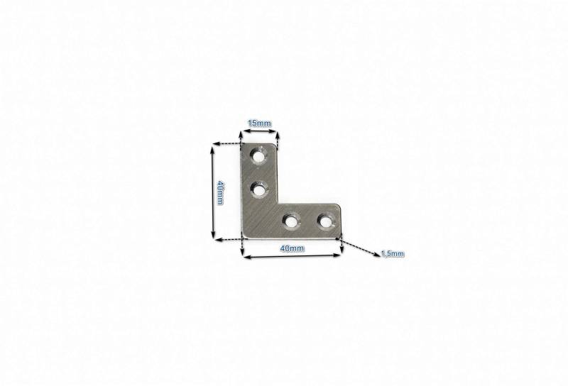 Edelstahl L-Verbinder 40x40x15mm (VE 10 Stück) Flachverbinder Lochplatte Platte Beschlag Möbelbefestigung von Tivendis