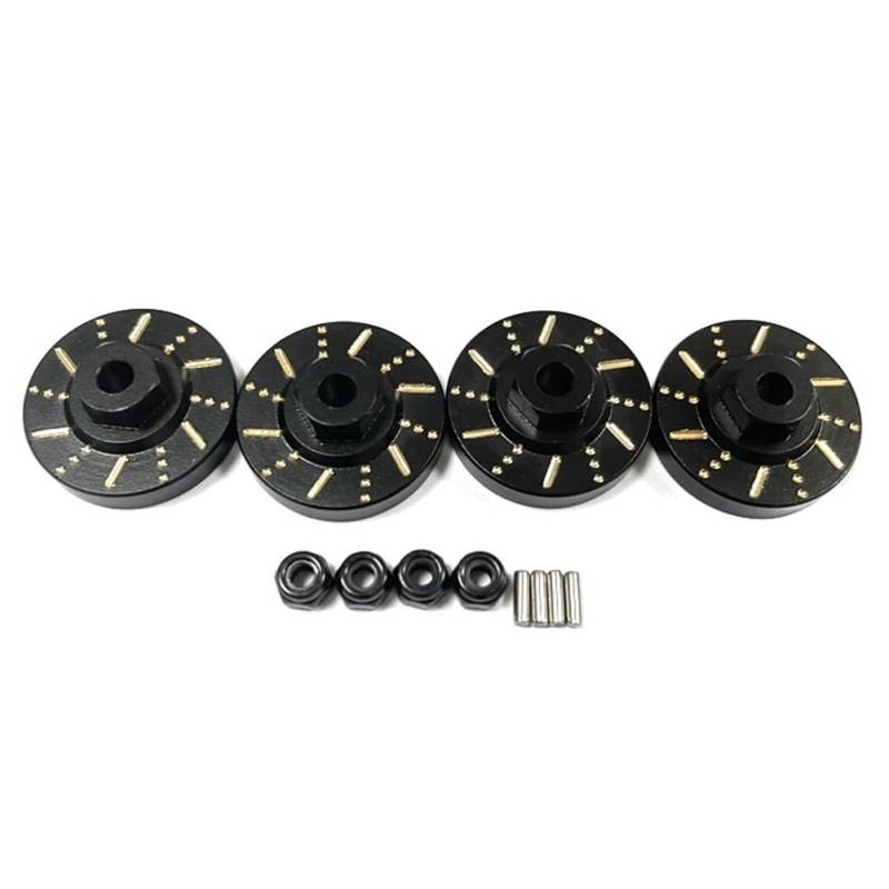 Tixqeaif FüR 1/18 MaßStab FMS Messing Rad Sechskant Adapter Achse Gegengewicht Bremsscheibe RC Auto Upgrade Teile,Schwarz von Tixqeaif