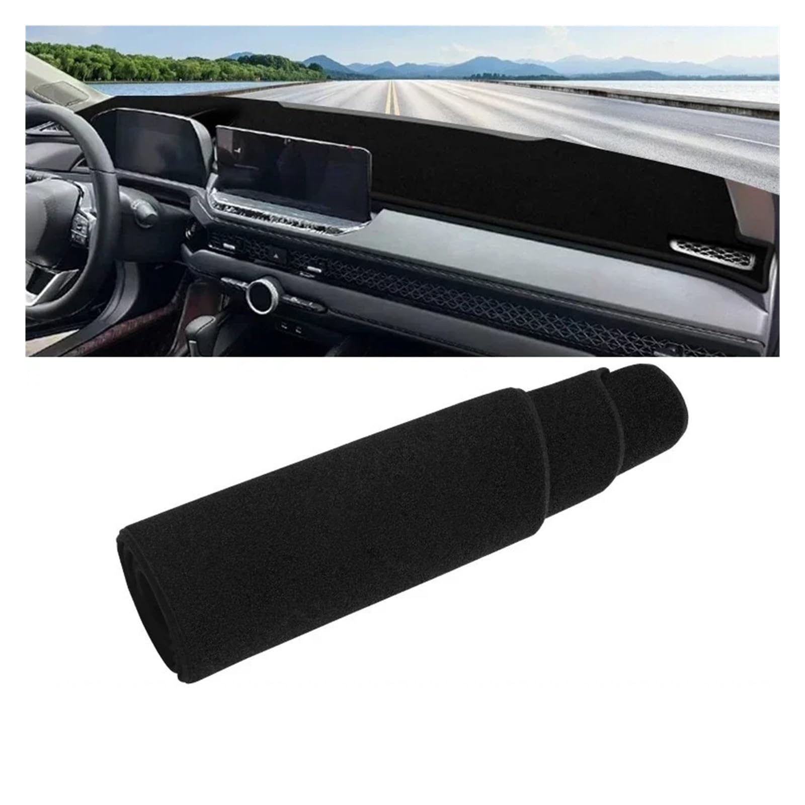Armaturenbrett-Matte Für Accord 11th 2023 2024 Auto Dashboard Abdeckung Dash Matte Sonnenschutz Instrument Panel Nicht-Slip Pad Zubehör Armaturenbrettmatte(A Black Side) von TjOta