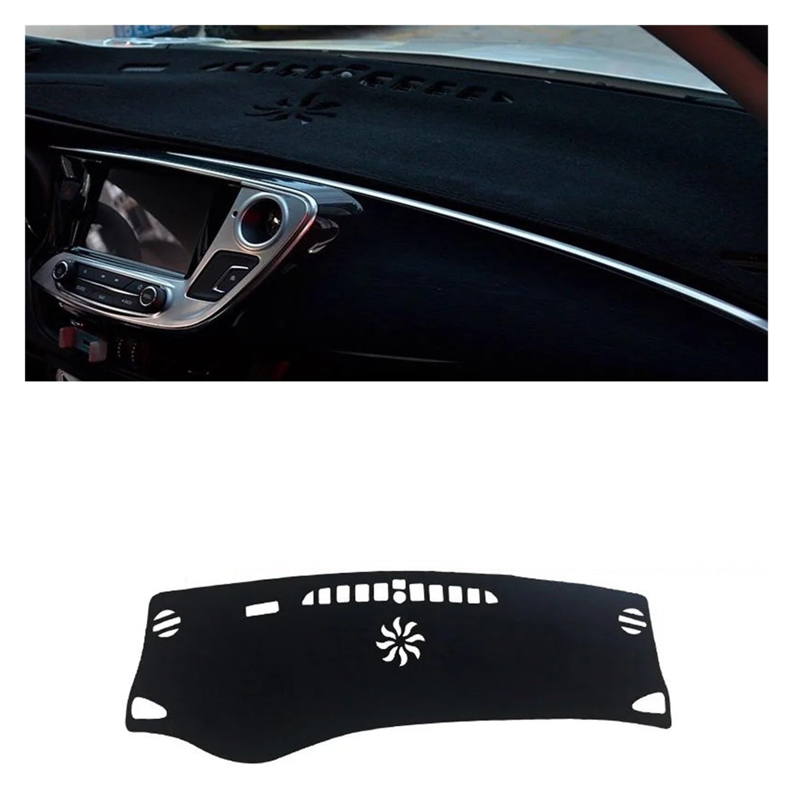 Armaturenbrett-Matte Für Buick Für Envision 2014-2021 LHD Auto Dashboard Vermeiden Licht Pad Instrument Plattform Schreibtisch Abdeckung Matte Nicht-Slip Teppiche Armaturenbrettmatte(Black Side) von TjOta