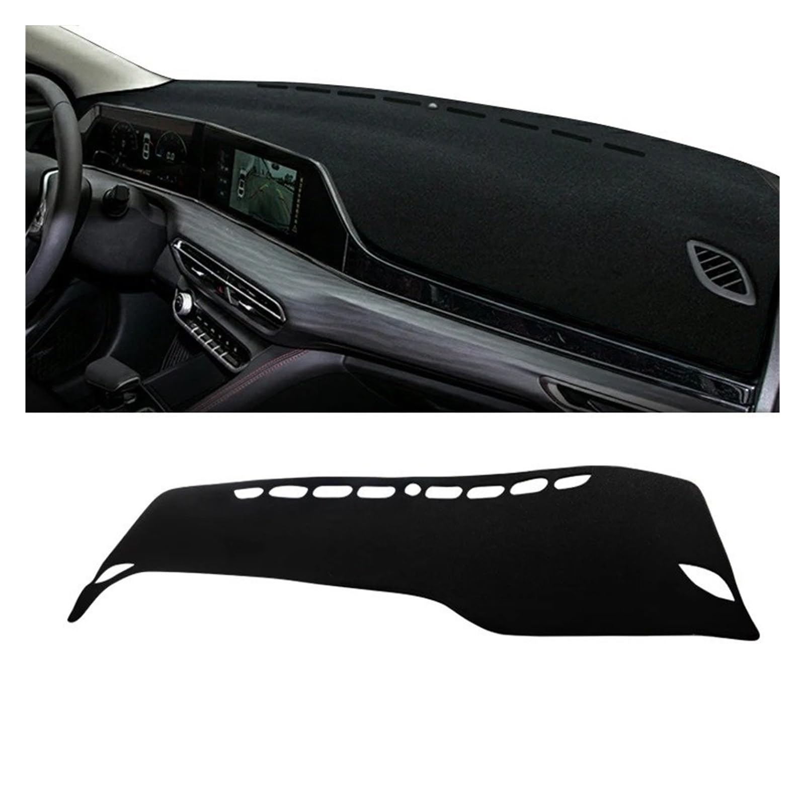 Armaturenbrett-Matte Für Changan Für Eado Plus 2020 2021 2022 2023 Auto Dashboard Matte Sonnenschutz Instrument Schreibtisch Nicht-Slip Abdeckung Zubehör Armaturenbrettmatte(Black Side) von TjOta