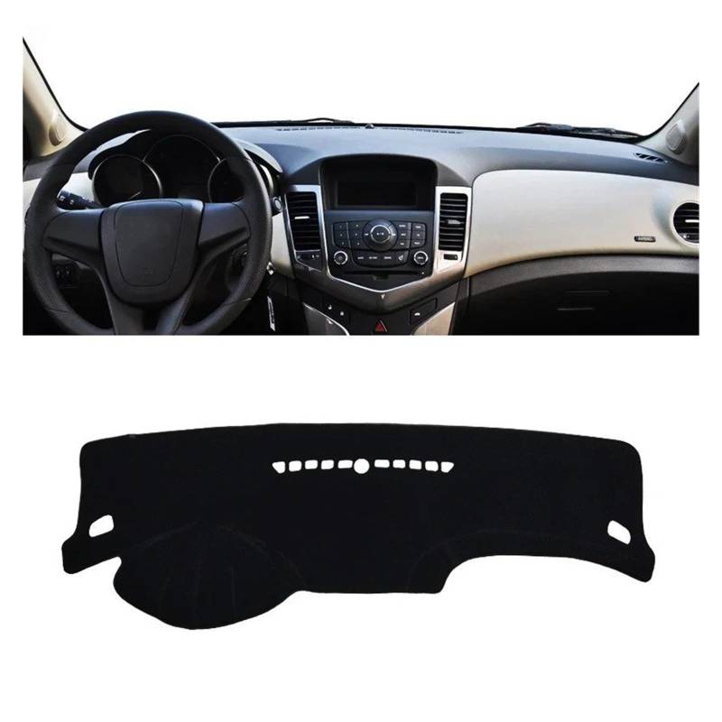 Armaturenbrett-Matte Für Chevrolet Für Cruze J300 J400 2009-2015 Auto Dashboard Vermeiden Licht Pad Instrument Abdeckung Matten Zubehör Armaturenbrettmatte(LHD Black Side) von TjOta