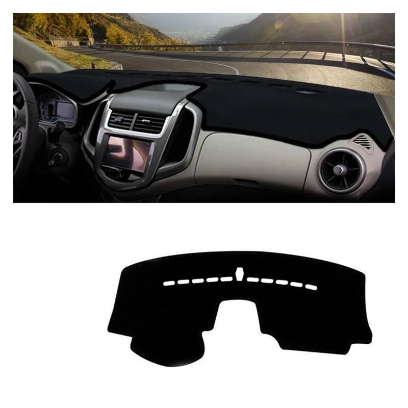Armaturenbrett-Matte Für Chevrolet Für Sonic 2016 2017 2018 2019 2020 Auto Dashboard Vermeiden Licht Abdeckung Anti-Uv Nicht-Slip Matte Instrument Teppiche Armaturenbrettmatte(A Black Side LHD) von TjOta