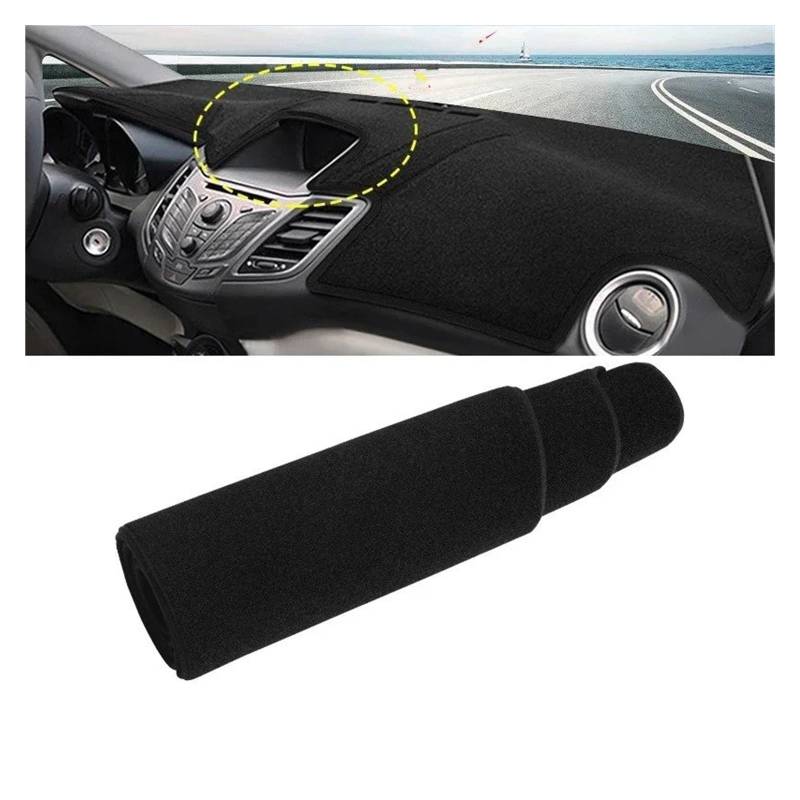 Armaturenbrett-Matte Für Ford Für Fiesta MK7 2008 2009 2010 2011 2012 2013 2014 2015 2016 Auto Dashboard Abdeckung Dash Matte Sonnenschutz Nicht-Slip Pad Armaturenbrettmatte(No GPS Black Side) von TjOta