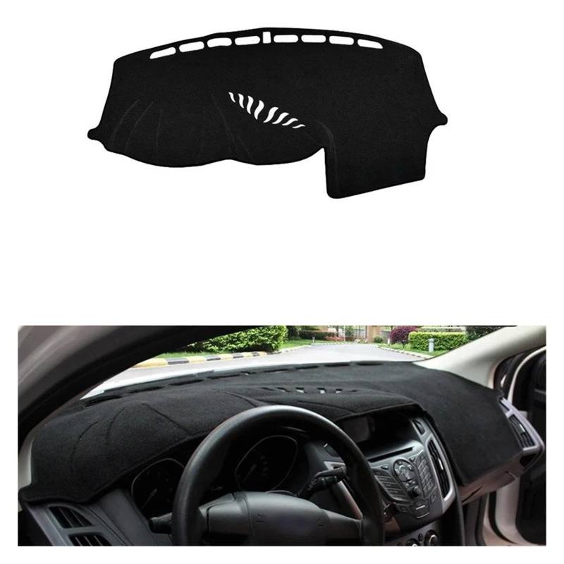 Armaturenbrett-Matte Für Ford Für Focus 3 MK3 2012-2018 LHD Auto Dashboard Vermeiden Licht Pad Instrument Plattform Schreibtisch Abdeckung Matten Teppiche Zubehör Armaturenbrettmatte(Black Side LHD) von TjOta