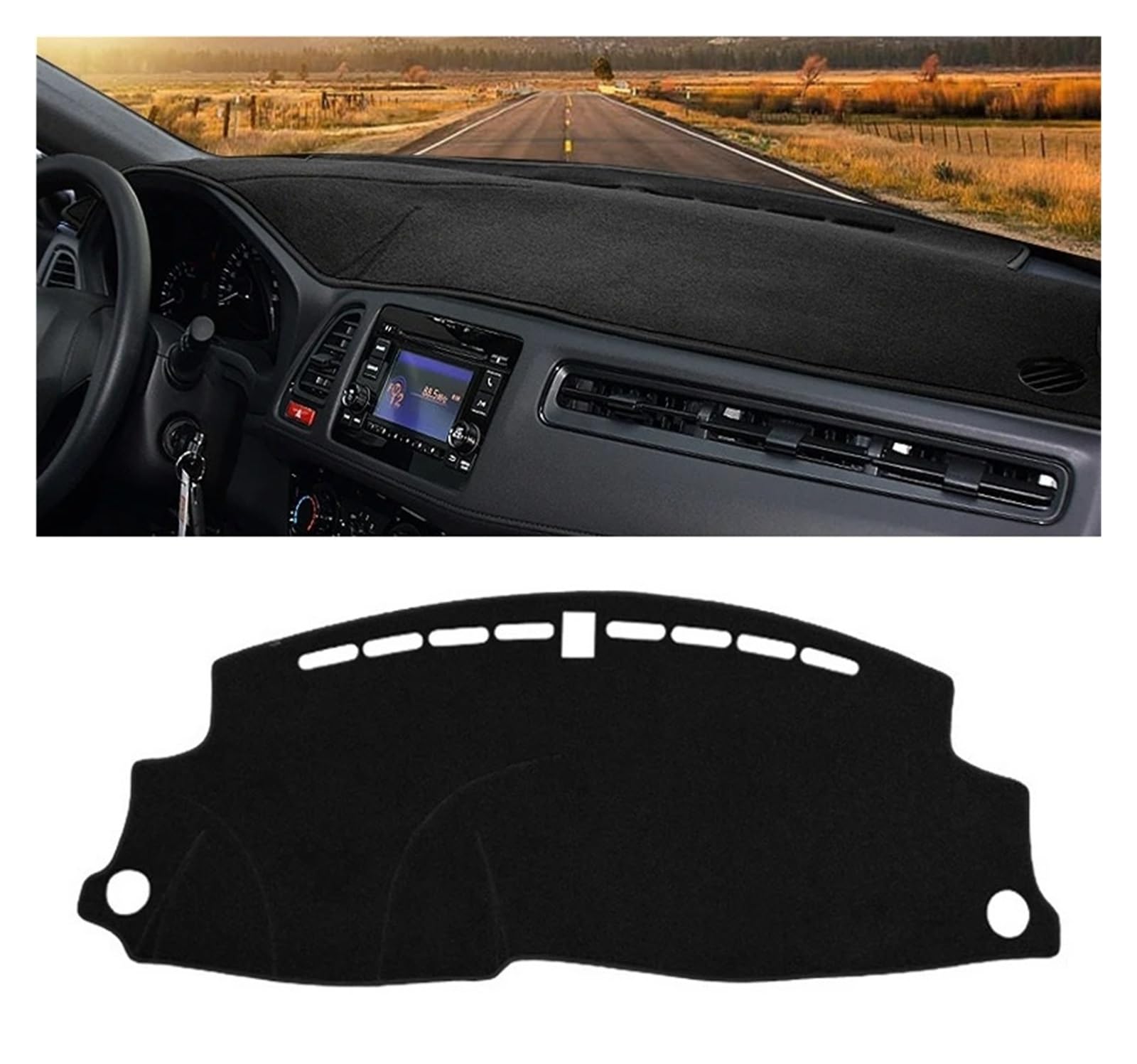 Armaturenbrett-Matte Für HR-V Für HRV HR V 2014 2015 2016 2017 2018 2019 2020 Auto Dashboard Abdeckung Vermeiden Licht Pad Instrument Panel Matte Armaturenbrettmatte(A Black Side LHD) von TjOta