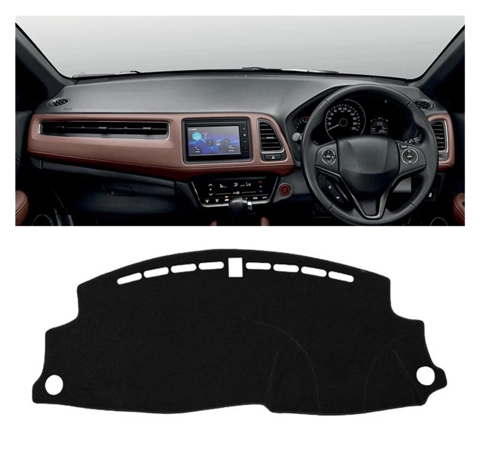 Armaturenbrett-Matte Für HR-V Für HRV HR V 2014 2015 2016 2017 2018 2019 2020 Auto Dashboard Abdeckung Vermeiden Licht Pad Instrument Panel Matte Armaturenbrettmatte(A Black Side RHD) von TjOta