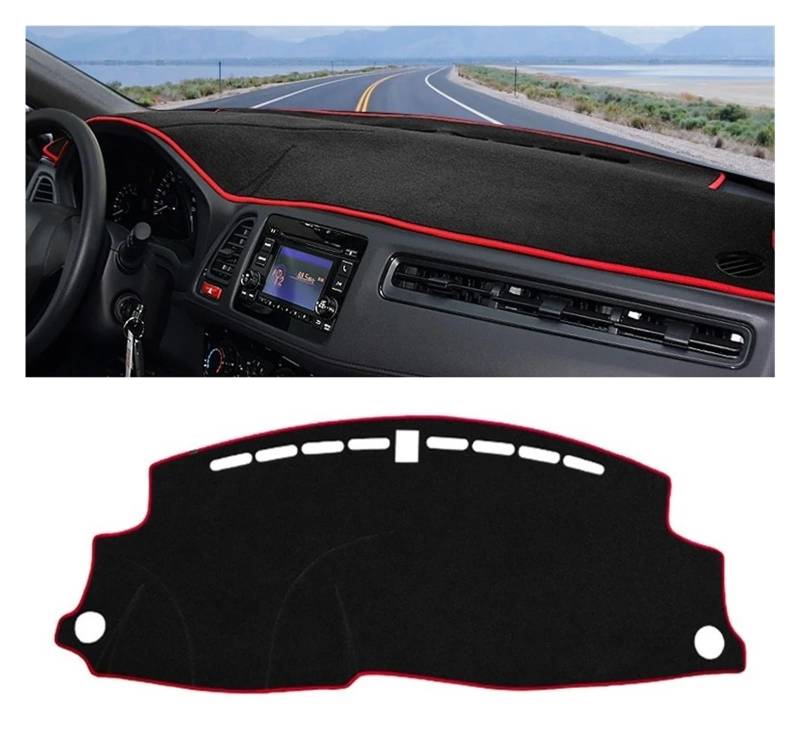 Armaturenbrett-Matte Für HR-V Für HRV HR V 2014 2015 2016 2017 2018 2019 2020 Auto Dashboard Abdeckung Vermeiden Licht Pad Instrument Panel Matte Armaturenbrettmatte(A Red Side LHD) von TjOta