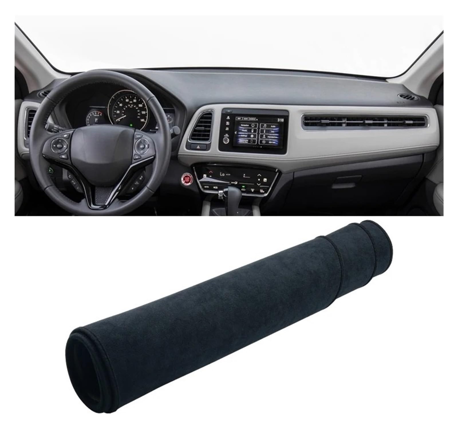 Armaturenbrett-Matte Für HR-V Für HRV HR V 2014 2015 2016 2017 2018 2019 2020 Auto Dashboard Abdeckung Vermeiden Licht Pad Instrument Panel Matte Armaturenbrettmatte(B Black LHD) von TjOta