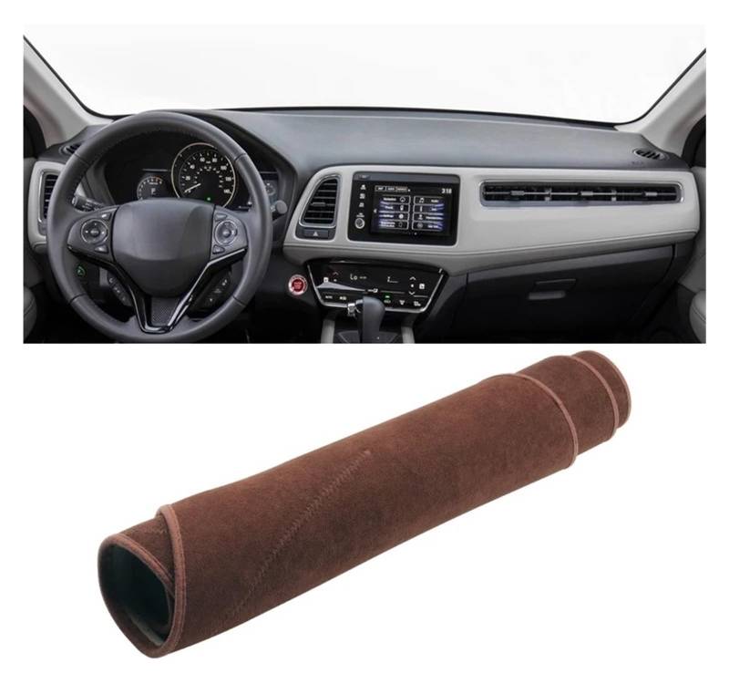 Armaturenbrett-Matte Für HR-V Für HRV HR V 2014 2015 2016 2017 2018 2019 2020 Auto Dashboard Abdeckung Vermeiden Licht Pad Instrument Panel Matte Armaturenbrettmatte(B Brown LHD) von TjOta