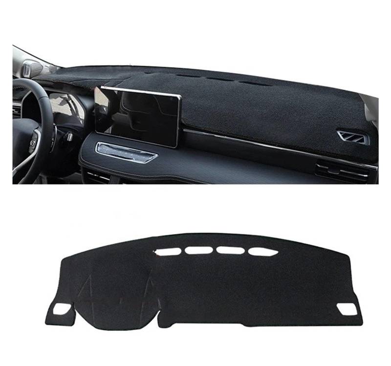 Armaturenbrett-Matte Für Haval Für Jolion 2021 2022 2023 Auto Dashboard Sonnenschutz Matte Instrument Schreibtisch Abdeckung Nicht-Slip Pad LHD RHD Zubehör Armaturenbrettmatte(No HUD Black LHD) von TjOta