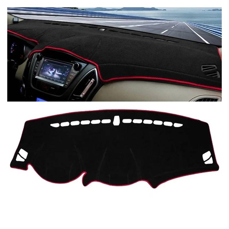 Armaturenbrett-Matte Für Hyundai Für Tucson LM Für Ix35 2010 2011 2012 2013 2014 Auto Dashboard Abdeckung Dash Matte Sonnenschutz Nicht-Slip Pad Zubehör Armaturenbrettmatte(Red Side) von TjOta