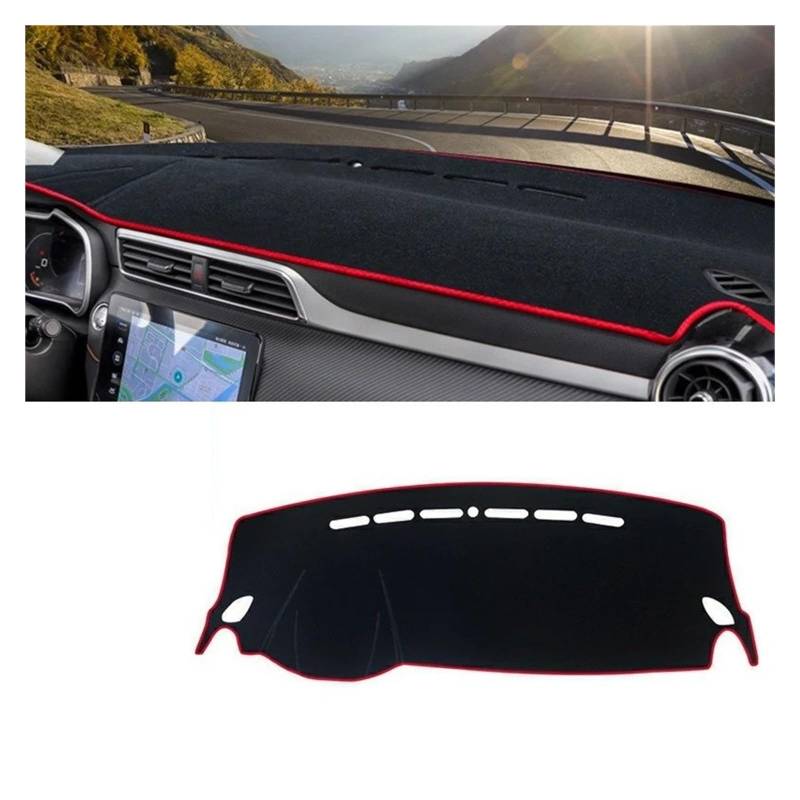 Armaturenbrett-Matte Für MG Für ZS Für EZS 2017 2018 2019 2020 2021 2022 Auto Dashboard Vermeiden Licht Pad Instrument Plattform Schreibtisch Abdeckung Matte Teppiche Armaturenbrettmatte(A Red Side LH von TjOta