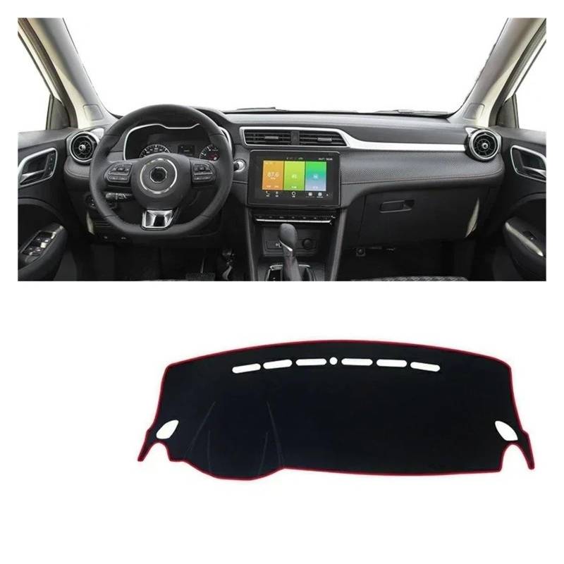 Armaturenbrett-Matte Für MG Für ZS Für EZS EV 2017-2023 Auto Dashboard Abdeckung Dash Matte Sonnenschutz Nicht-Slip Pad Innen Zubehör Armaturenbrettmatte(A Red Side LHD) von TjOta