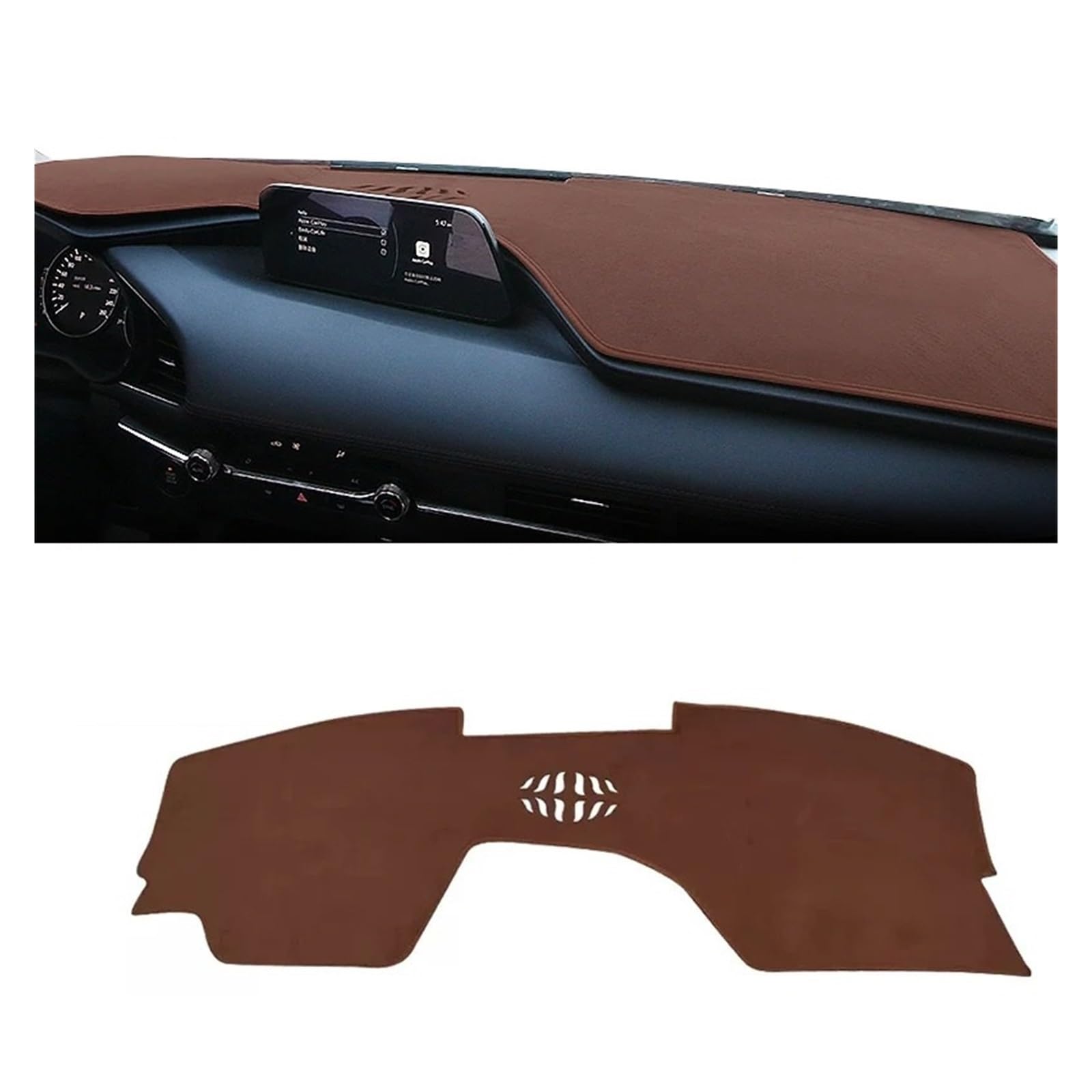 Armaturenbrett-Matte Für Mazda 3 BP Für Axela 2019 2020 2021 2022 2023 Auto Dashboard Abdeckung Sonnenschutz Matten Vermeiden Licht Pads Instrument Fall Teppiche Armaturenbrettmatte(B Brown) von TjOta