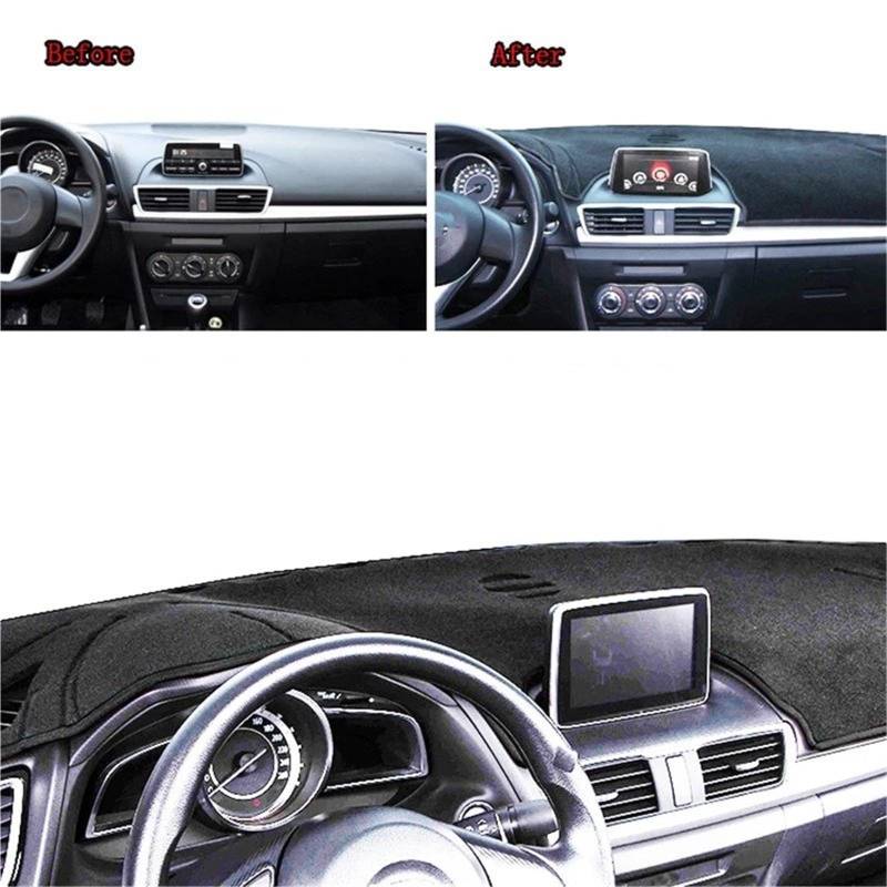 Armaturenbrett-Matte Für Mazda 3 Für M3 Für Axela BM BN 2013 2014 2015 2016 2017 2018 Anti-Uv Dashboard Abdeckung Matte Pad Dashmat Sonnenschirm Teppich Armaturenbrettmatte(Without HUD RHD) von TjOta
