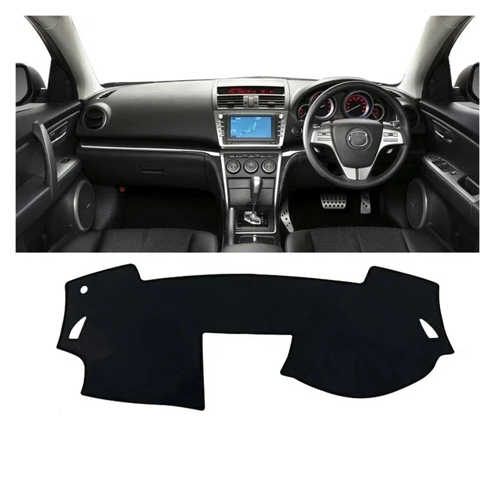 Armaturenbrett-Matte Für Mazda 6 GH 2008 2009 2010 2011 2012 Auto Dashboard Abdeckung Sonnenschutz Vermeiden Licht Matte Instrument Panel Pad Zubehör Armaturenbrettmatte(A RHD Black Side) von TjOta