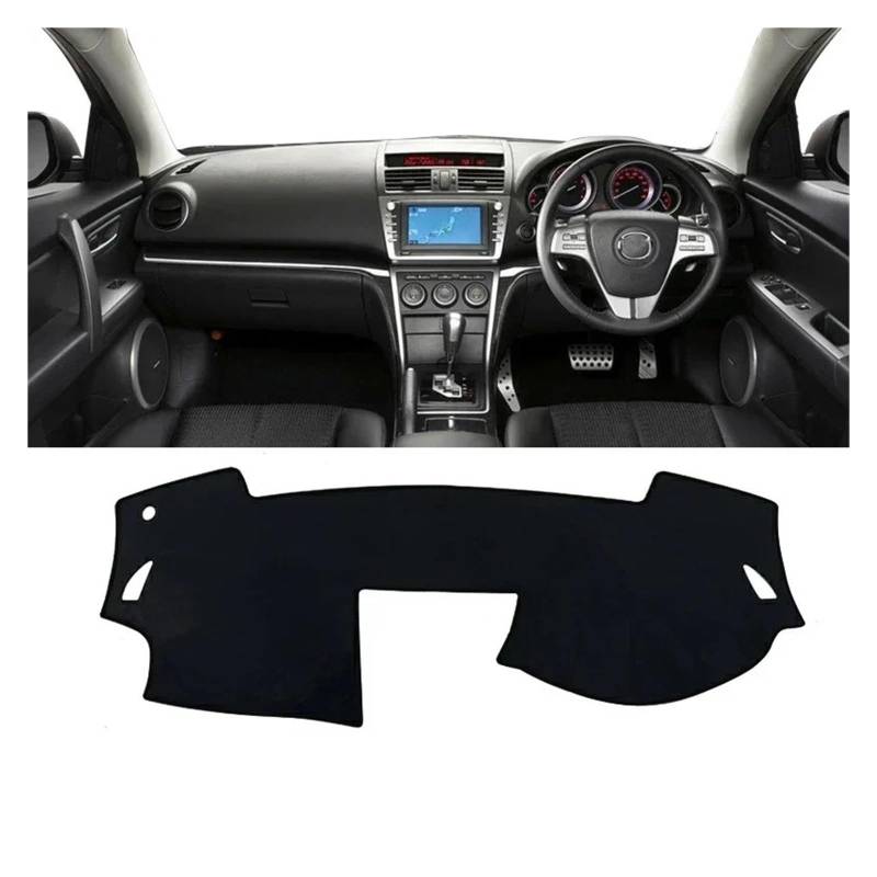 Armaturenbrett-Matte Für Mazda 6 GH 2008 2009 2010 2011 2012 Auto Dashboard Abdeckung Sonnenschutz Vermeiden Licht Matte Instrument Panel Pad Zubehör Armaturenbrettmatte(A RHD Black Side) von TjOta