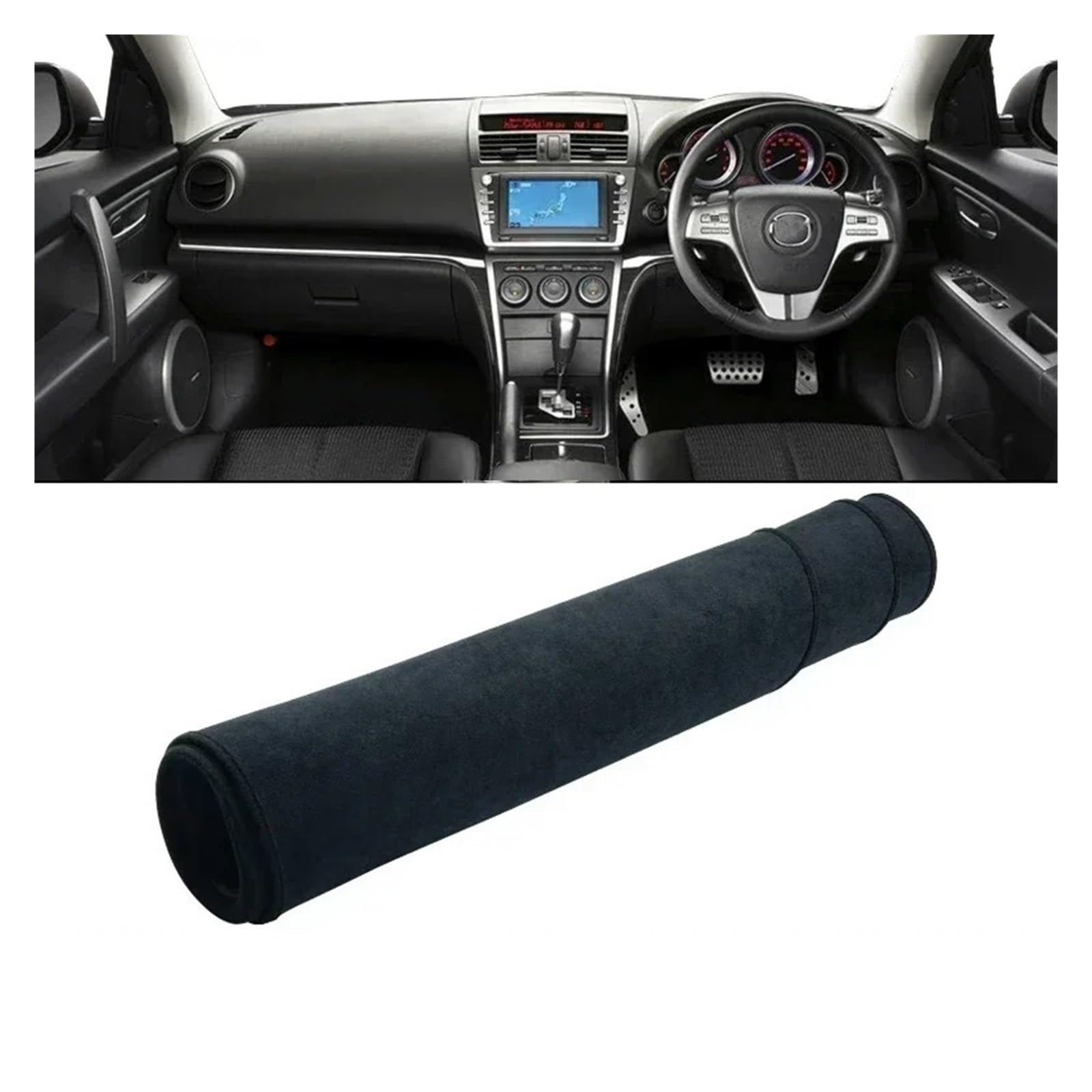 Armaturenbrett-Matte Für Mazda 6 GH 2008 2009 2010 2011 2012 Auto Dashboard Abdeckung Sonnenschutz Vermeiden Licht Matte Instrument Panel Pad Zubehör Armaturenbrettmatte(B RHD Black) von TjOta