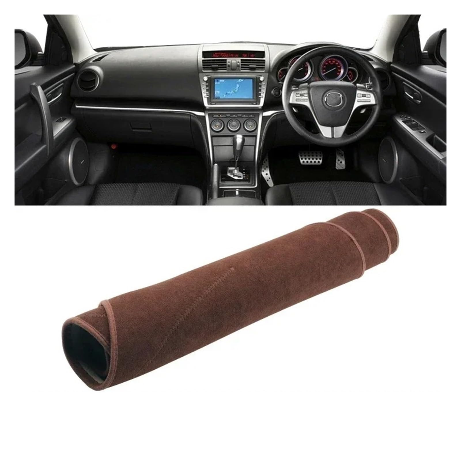 Armaturenbrett-Matte Für Mazda 6 GH 2008 2009 2010 2011 2012 Auto Dashboard Abdeckung Sonnenschutz Vermeiden Licht Matte Instrument Panel Pad Zubehör Armaturenbrettmatte(B RHD Brown) von TjOta