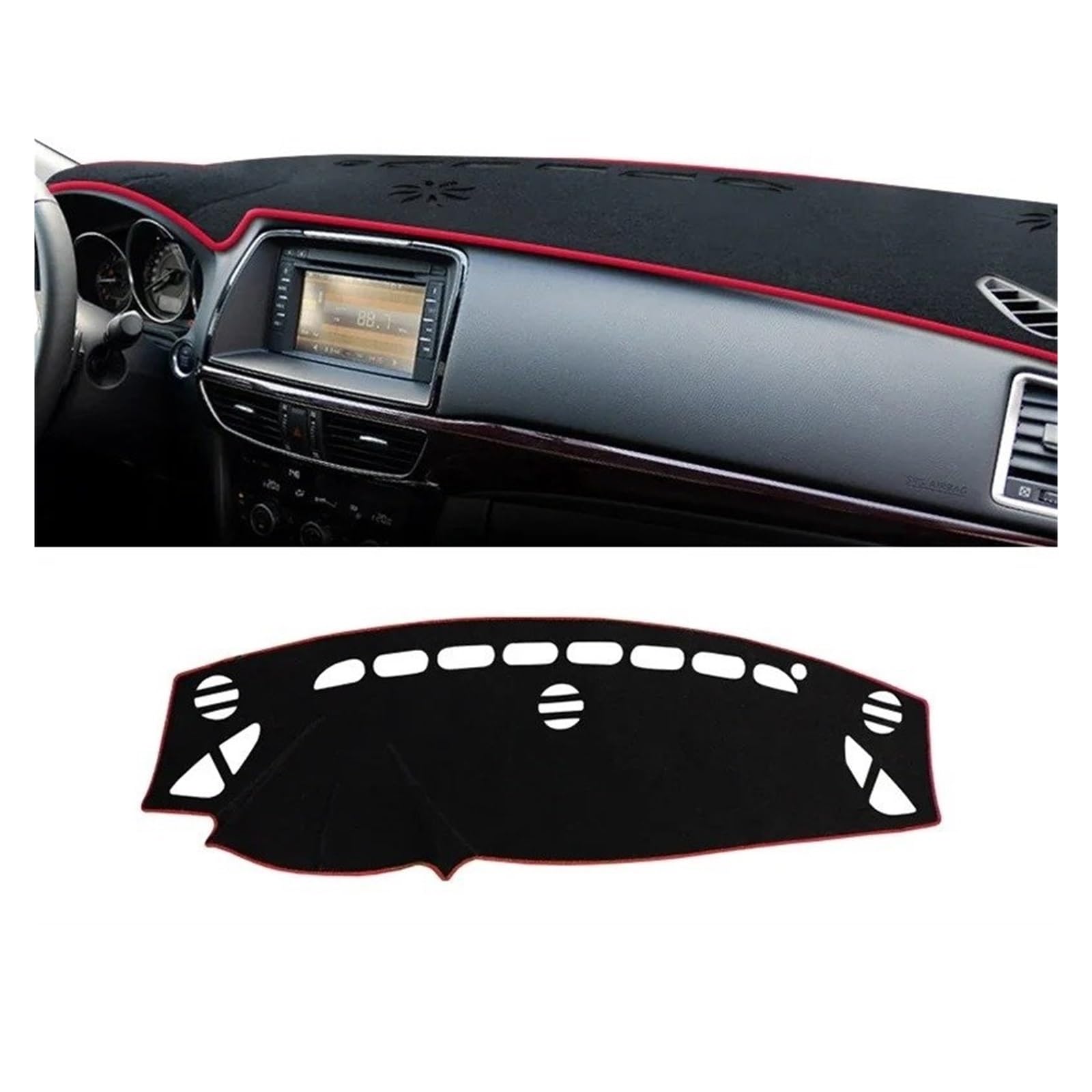 Armaturenbrett-Matte Für Mazda 6 GJ Für Atenza 2013 2014 2015 Auto-Armaturenbrettabdeckung Vermeiden Sie Leichte Pad-Sonnenschutz Anti-UV-Teppiche Nicht-Schlupfmatten Armaturenbrettmatte(Red Side) von TjOta