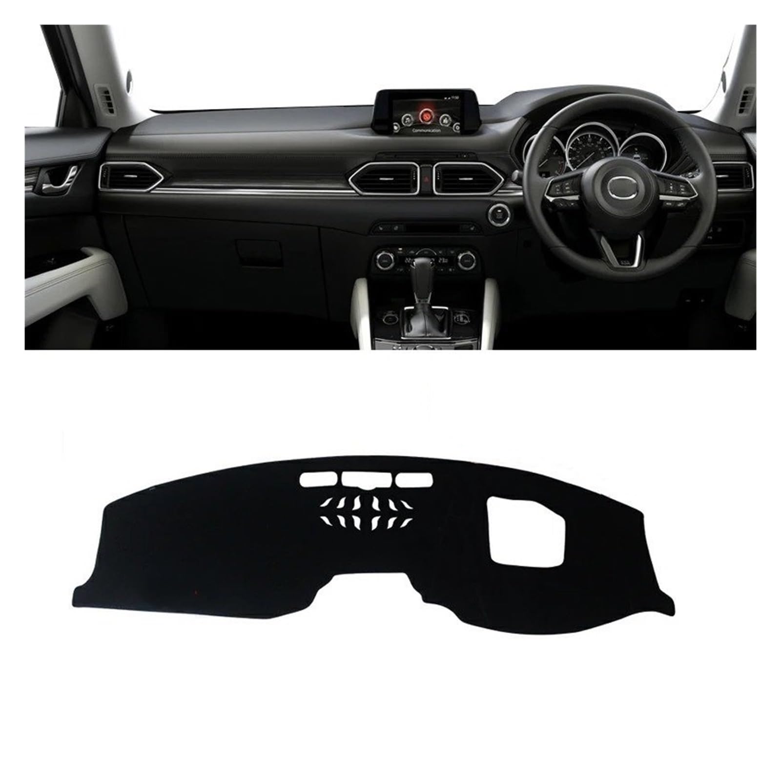 Armaturenbrett-Matte Für Mazda CX-8 CX8 CX 8 KG 2017 2018-2023 Auto Dashboard Abdeckung Vermeiden Licht Pad Sonnenschutz Matten Anti-UV-Teppiche Armaturenbrettmatte(with HUD Black RHD) von TjOta