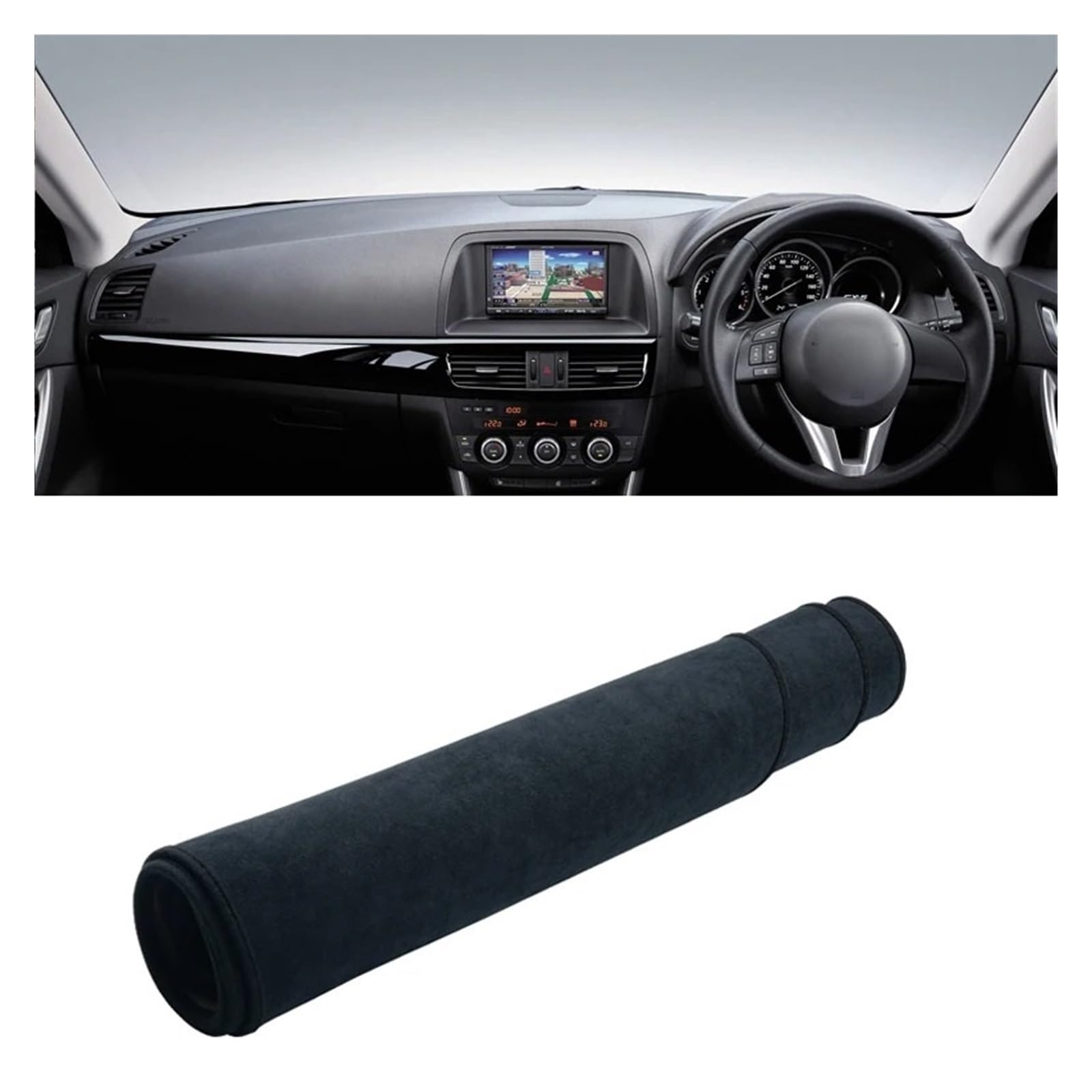 Armaturenbrett-Matte Für Mazda Für CX-5 CX5 CX 5 KE 2012 2013 2014 2015 2016 Auto Dashboard Sonnenschutz Abdeckung Matte Instrument Schreibtisch Nicht-Slip Pads Armaturenbrettmatte(B Black RHD) von TjOta