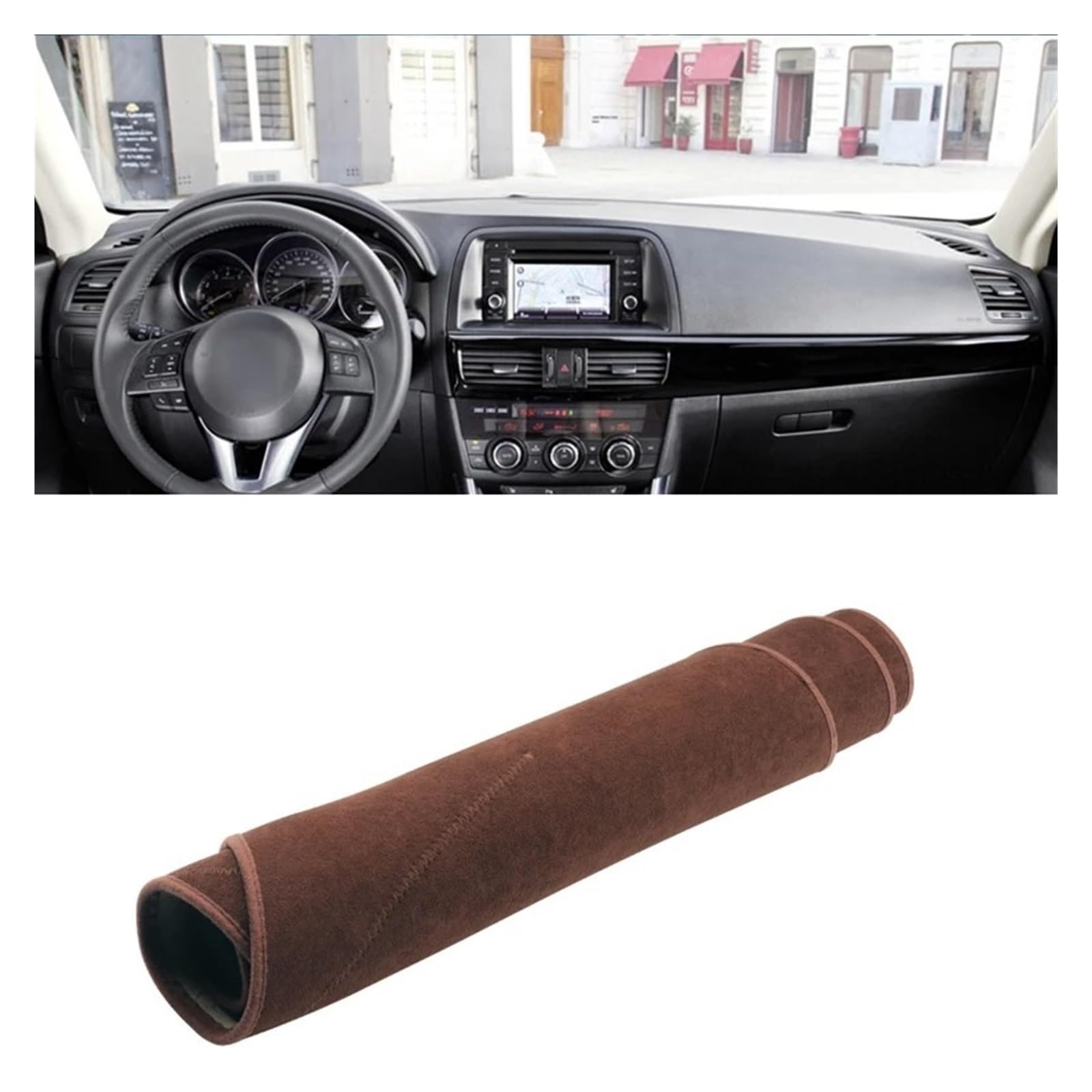 Armaturenbrett-Matte Für Mazda Für CX-5 CX5 CX 5 KE 2012 2013 2014 2015 2016 Auto Dashboard Sonnenschutz Abdeckung Matte Instrument Schreibtisch Nicht-Slip Pads Armaturenbrettmatte(B Brown LHD) von TjOta