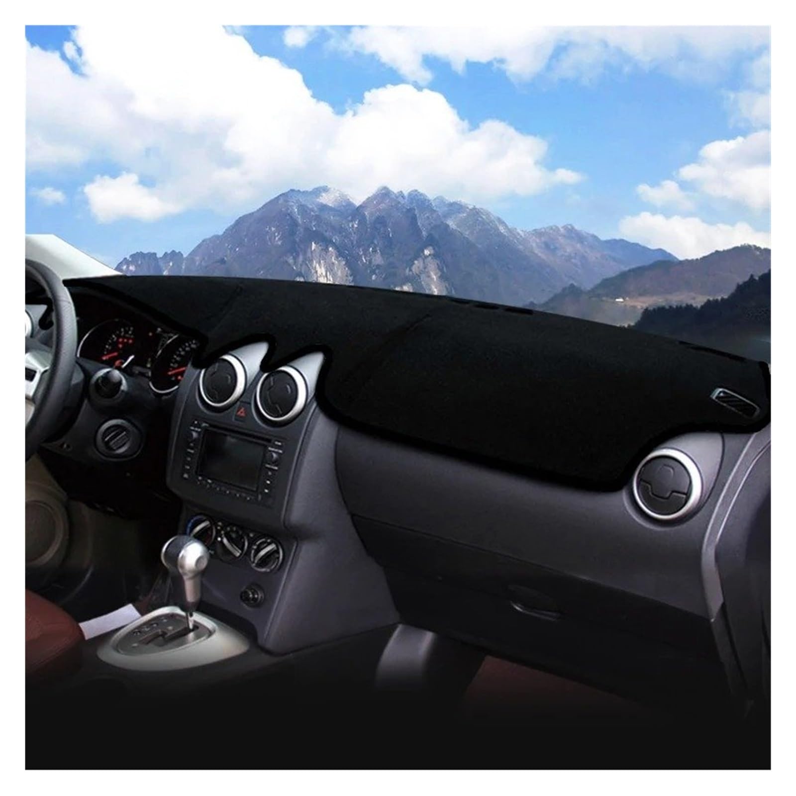 Armaturenbrett-Matte Für Nissan Für Qashqai J10 2008-2013 LHD Auto Dashboard Abdeckung Instrument Panel Vermeiden Licht Matte Innen Zubehör Armaturenbrettmatte(Without GPS Black) von TjOta