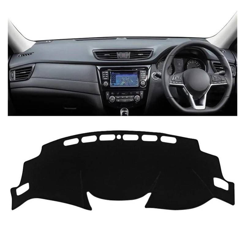 Armaturenbrett-Matte Für Nissan Für X-Trail T32 2014-2020 Auto Dashboard Abdeckung Vermeiden Licht Pad Sonnenschutz Fall Anti-uv Teppiche Matte Armaturenbrettmatte(A Black Side RHD) von TjOta