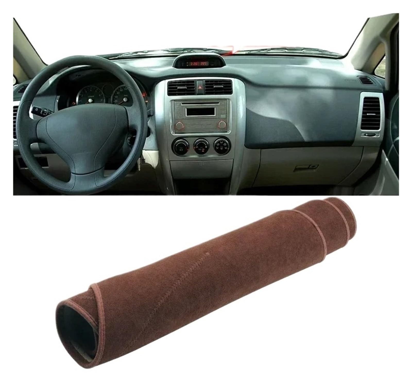 Armaturenbrett-Matte Für Suzuki Für Liana 2005-2013 LHD Auto Dashboard Abdeckung Dash Matte Sonnenschutz Nicht-Slip Pad Zubehör Armaturenbrettmatte(B Brown) von TjOta