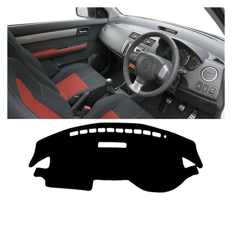 Armaturenbrett-Matte Für Suzuki Für Swift Sport 2005 2006 2007 2008 2009 2010 Auto Dashboard Matte Sonnenschutz Instrument Schreibtisch Nicht-Slip Abdeckung Armaturenbrettmatte(Black Side RHD) von TjOta