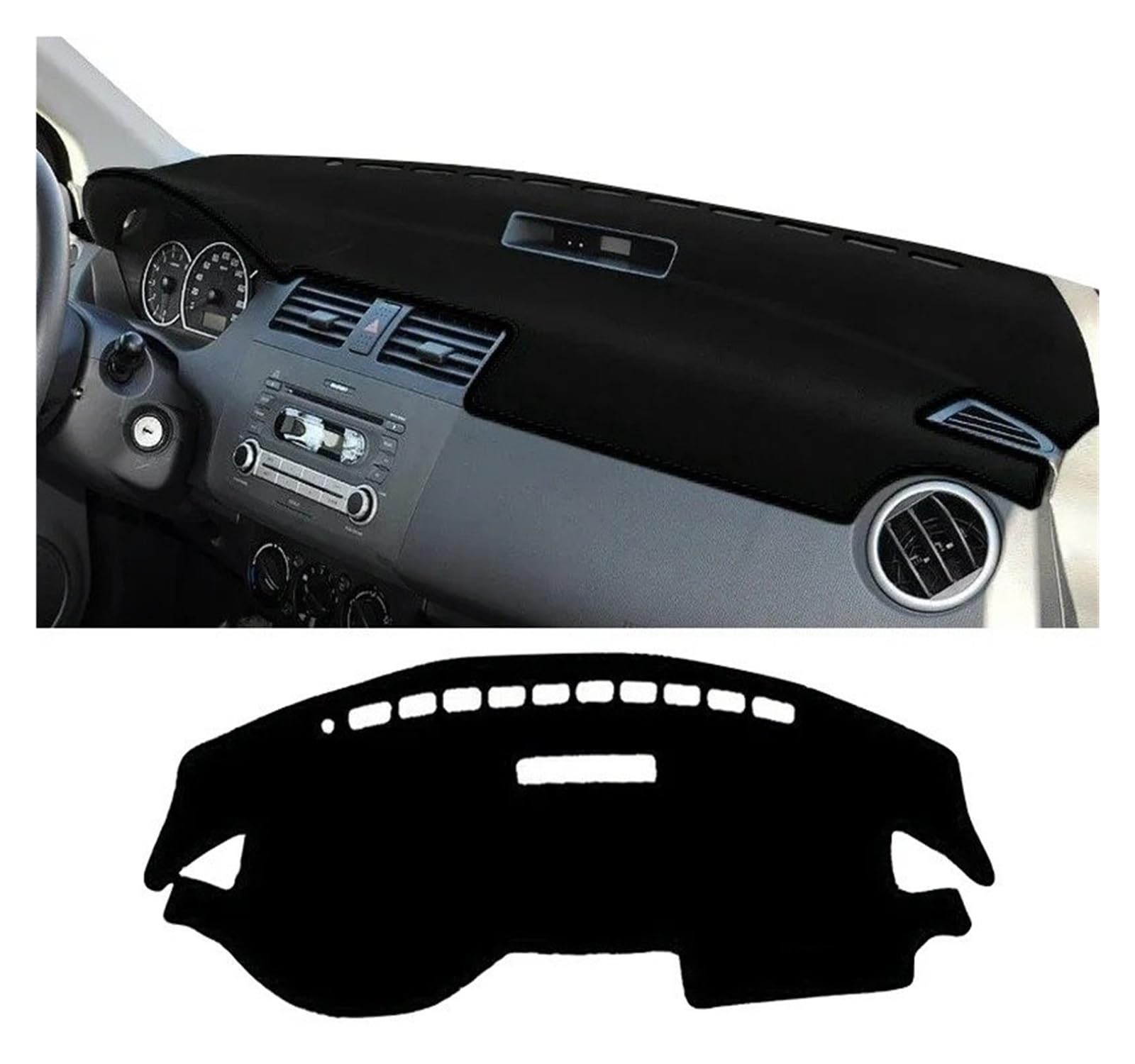 Armaturenbrett-Matte Für Suzuki Für Swift Sport 2005-2010 Auto Dashboard Abdeckung Vermeiden Licht Pads Nicht-Slip Teppiche Innen Zubehör Armaturenbrettmatte(LHD Black Side) von TjOta