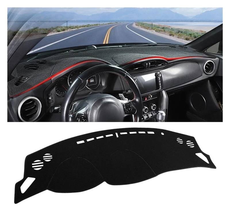 Armaturenbrett-Matte Für Toyota 86 GT86 2012 2013 2014 2015 2016 2017 2018 2019 2020 Auto Dashboard Abdeckung Dash Matte Sonnenschutz Nicht-Slip Pad Armaturenbrettmatte(A Black Side LHD) von TjOta