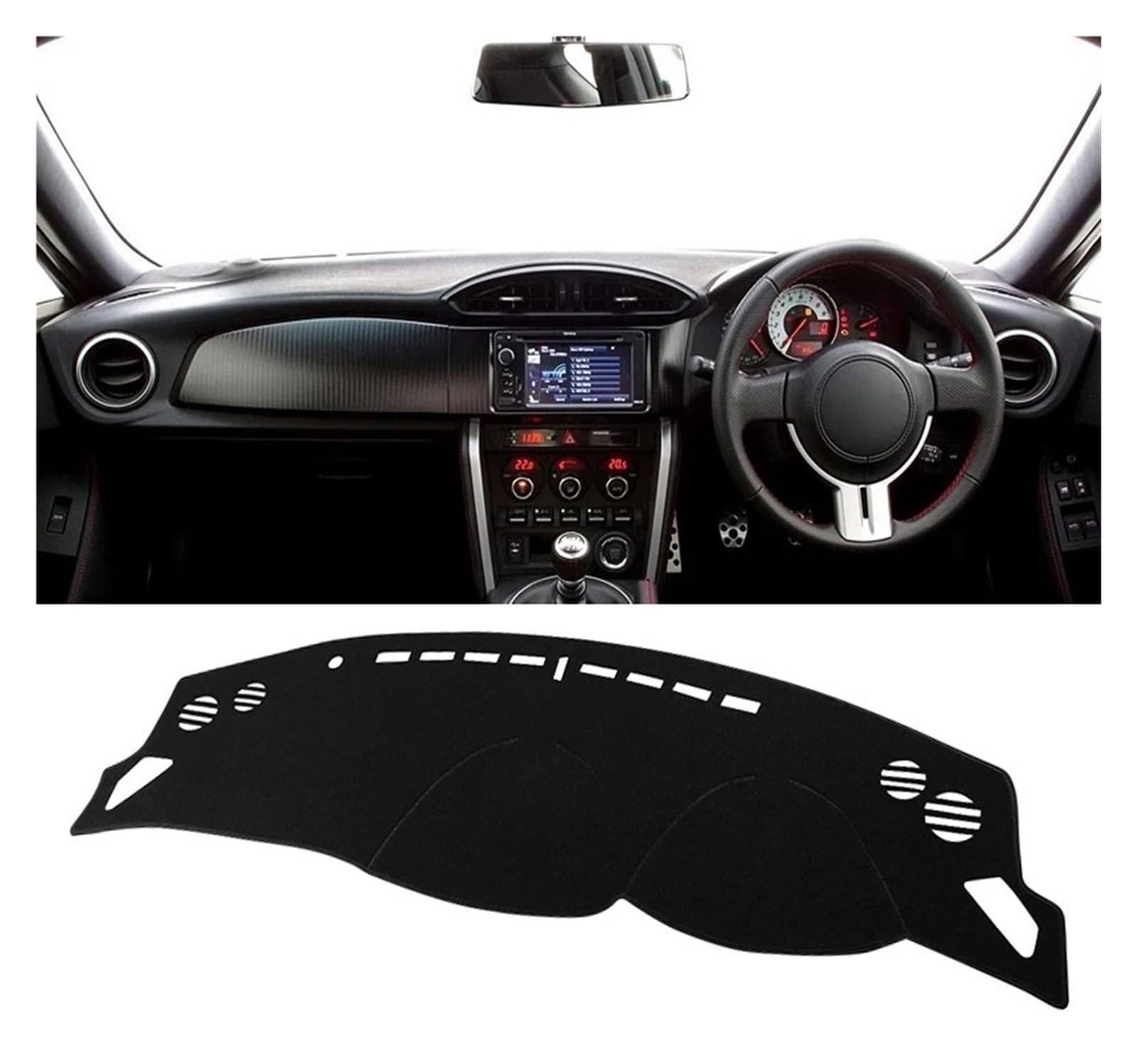 Armaturenbrett-Matte Für Toyota 86 GT86 2012 2013 2014 2015 2016 2017 2018 2019 2020 Auto Dashboard Abdeckung Dash Matte Sonnenschutz Nicht-Slip Pad Armaturenbrettmatte(A Black Side RHD) von TjOta