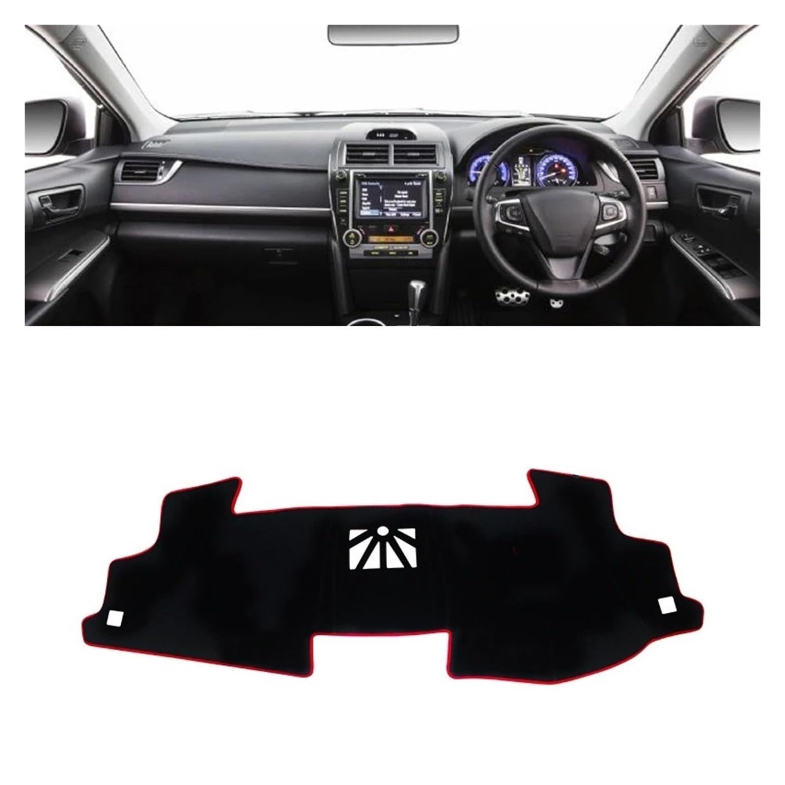 Armaturenbrett-Matte Für Toyota Für Camry 50 XV50 2012-2017 Auto Dashboard Abdeckung Sonnenschirm Pad Instrument Plattform Matte Teppiche Styling Armaturenbrettmatte(RHD Red Side) von TjOta