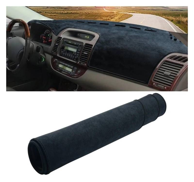 Armaturenbrett-Matte Für Toyota Für Camry XV30 2002-2006 Auto Dashboard Abdeckung Vermeiden Licht Pads Instrument Panel Anti-Uv-Schutz Teppiche Armaturenbrettmatte(LHD Black) von TjOta
