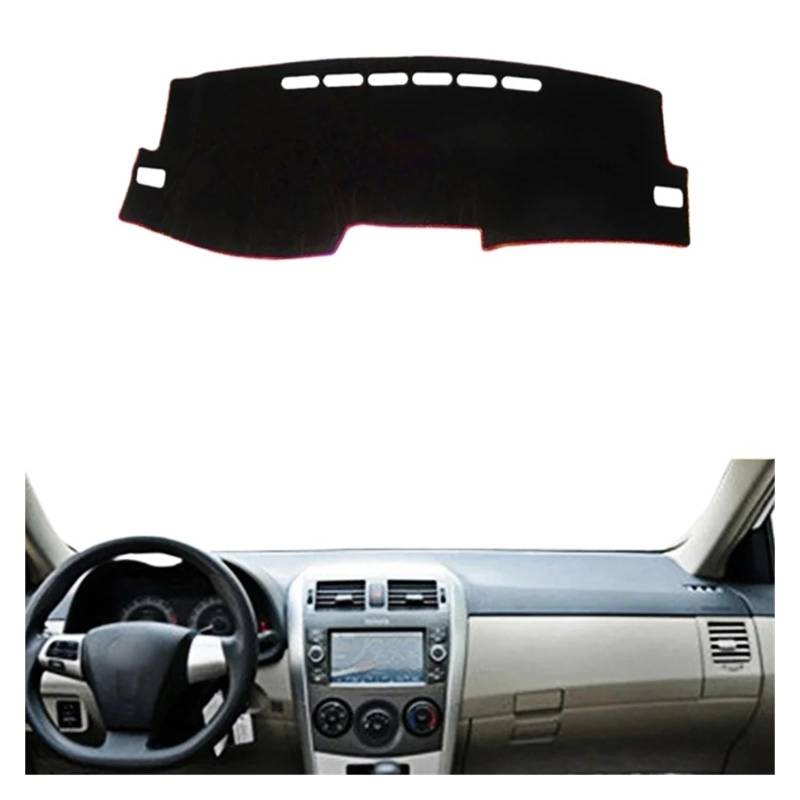 Armaturenbrett-Matte Für Toyota Für Corolla 2006-2013 Auto Dashboard Abdeckung Dash Matte Auto Nicht-Slip Sonnenschutz Pad Teppich Anti-Uv Auto Zubehör Armaturenbrettmatte(LHD Red) von TjOta