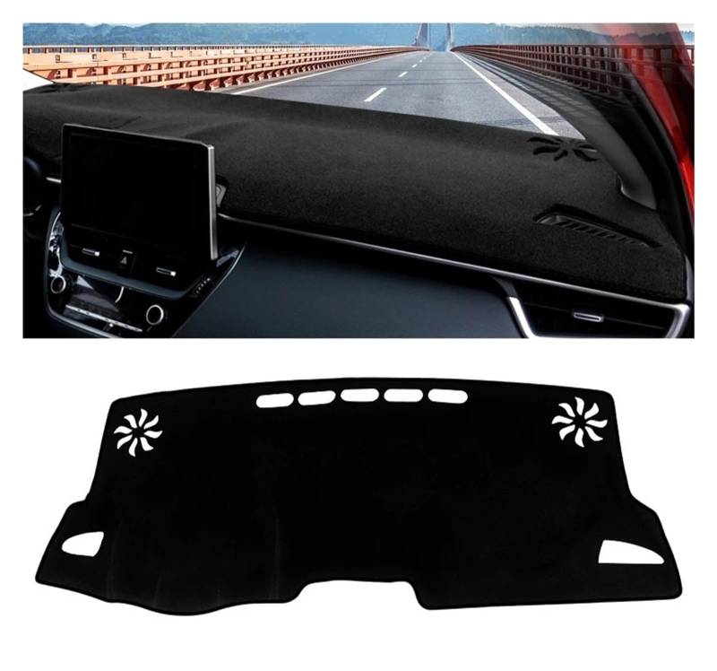 Armaturenbrett-Matte Für Toyota Für Corolla E210 2019 2020 2021 2022 2023 2024 Für Hybrid Auto Dashboard Abdeckung Dash Matte Sonnenschutz Pad Anti-Uv Armaturenbrettmatte(A Black Side LHD) von TjOta
