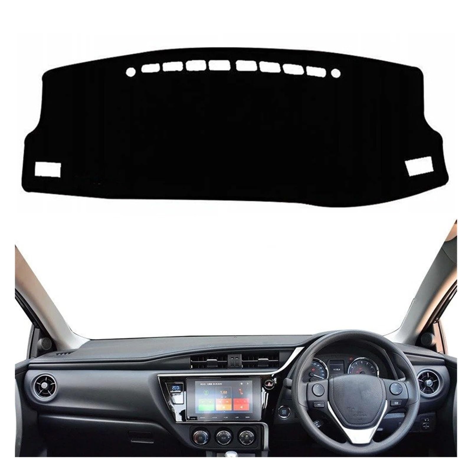Armaturenbrett-Matte Für Toyota Für Corolla Für Auris IM E180 2014-2018 Dashmat Dashboard Abdeckung Matte Pad Sonnenblende Schützen Teppich Teppich Zubehör Armaturenbrettmatte(Right Hand Drive) von TjOta