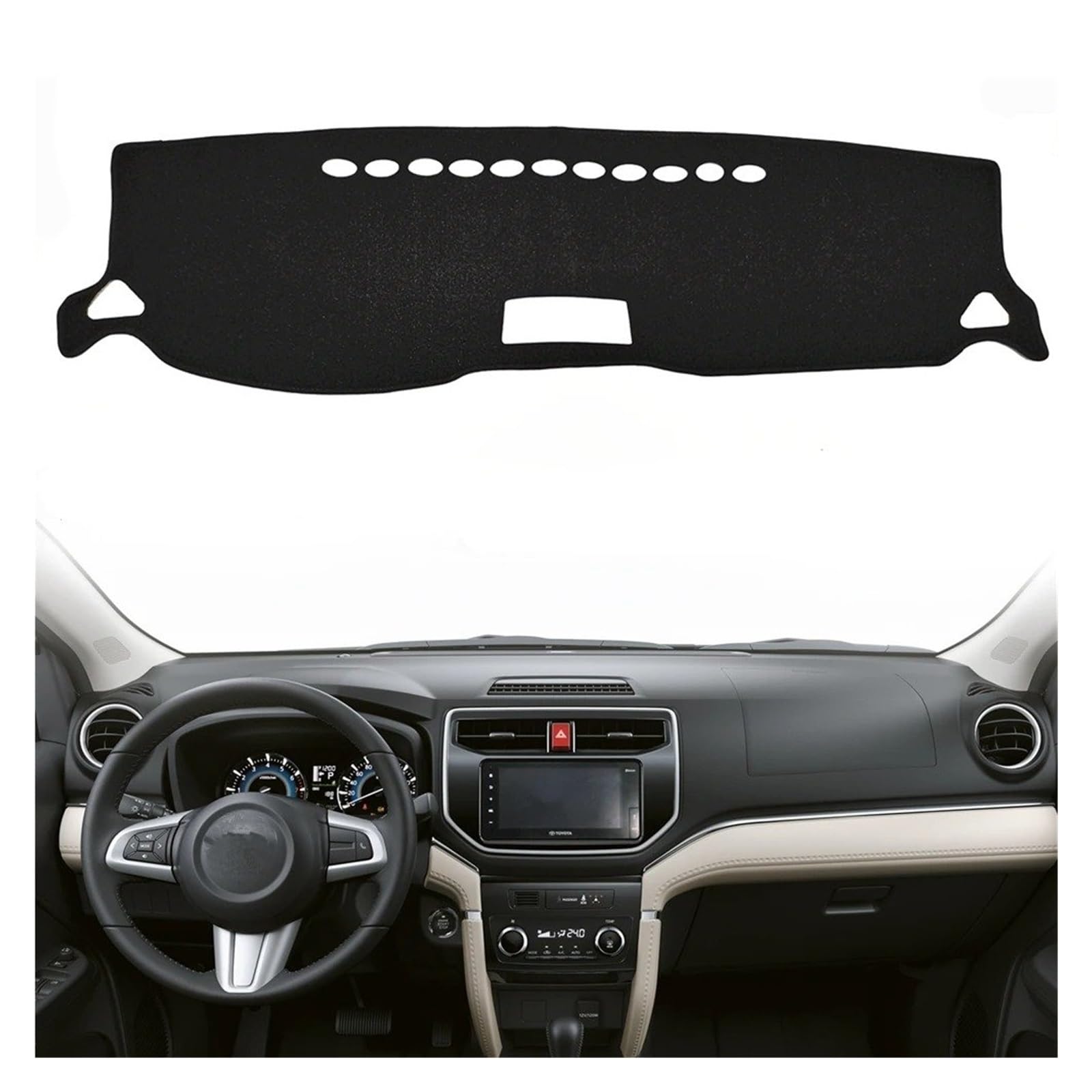 Armaturenbrett-Matte Für Toyota Für Rush Für Daihatsu Für Terios F800 2017-2021 Dashboard Abdeckung Dash Board Matte Teppich Pad Sonnenschutz Visier Kissen Armaturenbrettmatte(Left Hand Drive) von TjOta