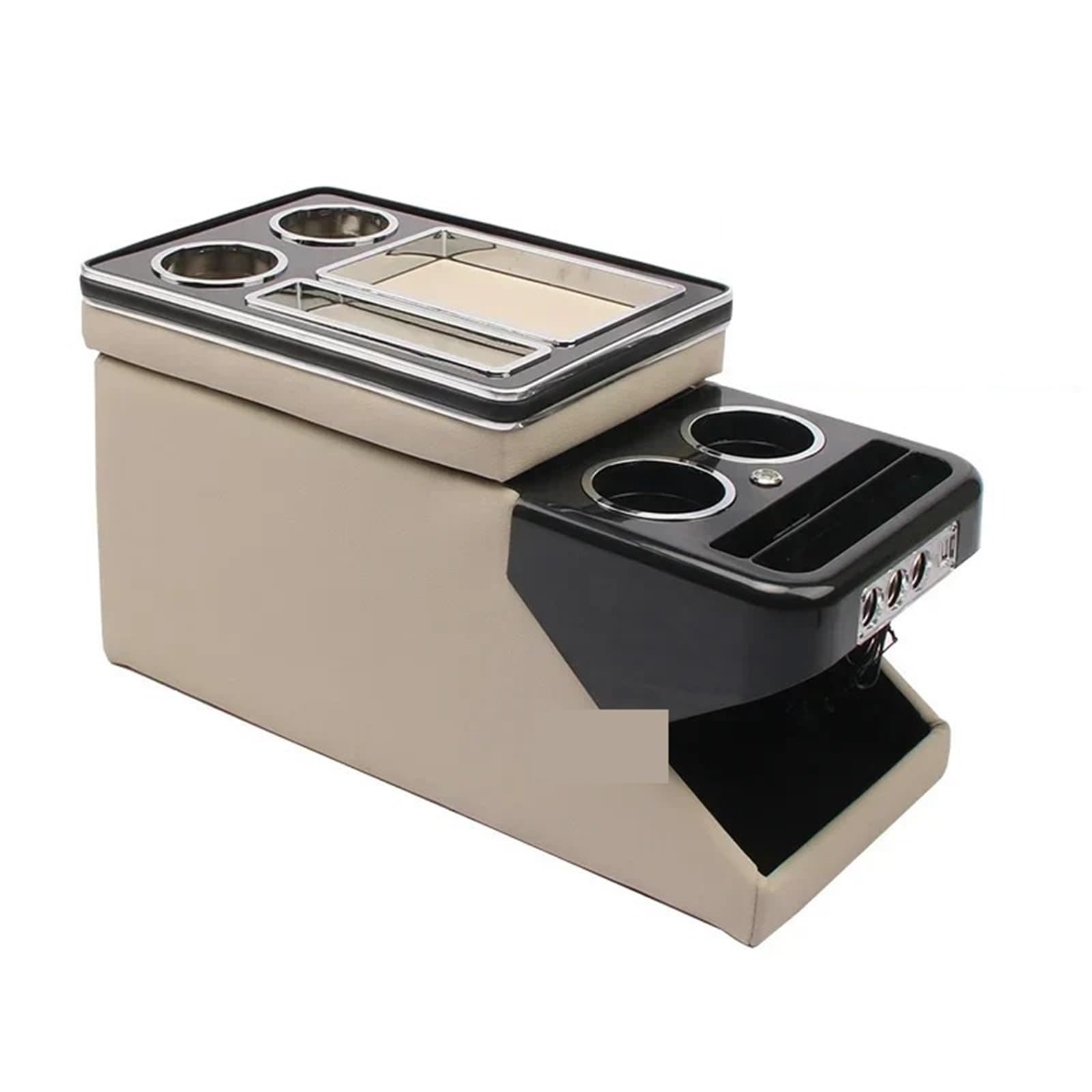 Armlehnenbox FÜR KIA FÜR Sorento 2021 + Mq4 Reihe Vorne Reling Box Set Allgemeine Business Armlehne Zentrale Shop Business Auto Mobile Mittelarmlehne(B beige) von TjOta