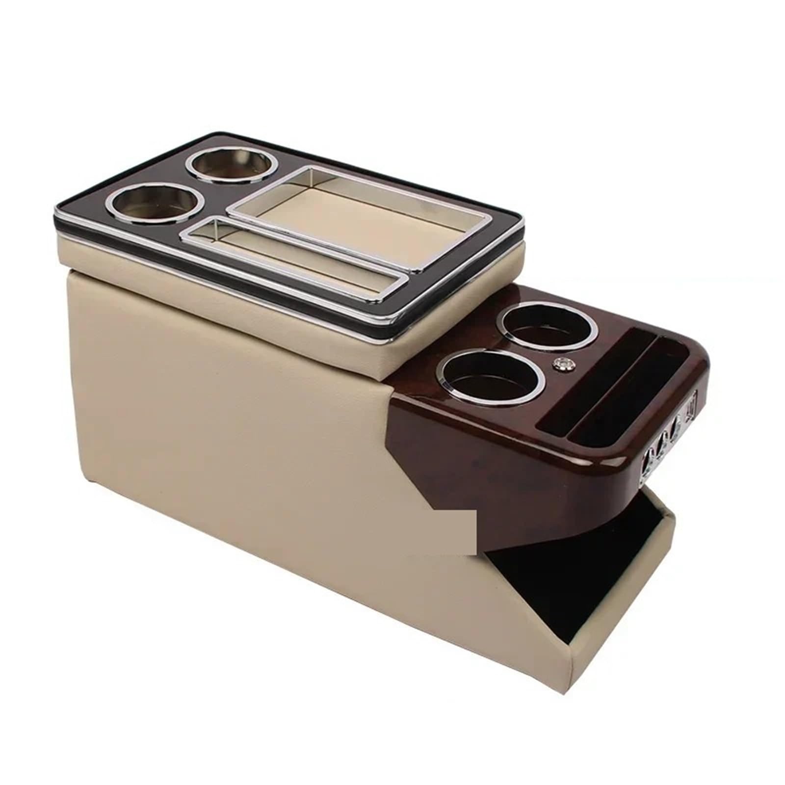 Armlehnenbox FÜR KIA FÜR Sorento 2021 + Mq4 Reihe Vorne Reling Box Set Allgemeine Business Armlehne Zentrale Shop Business Auto Mobile Mittelarmlehne(C beige) von TjOta