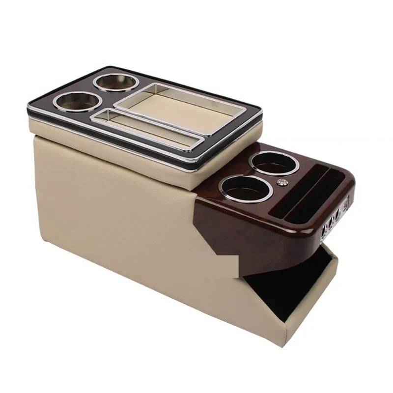 Armlehnenbox FÜR KIA FÜR Sorento 2021 + Mq4 Reihe Vorne Reling Box Set Allgemeine Business Armlehne Zentrale Shop Business Auto Mobile Mittelarmlehne(C beige) von TjOta